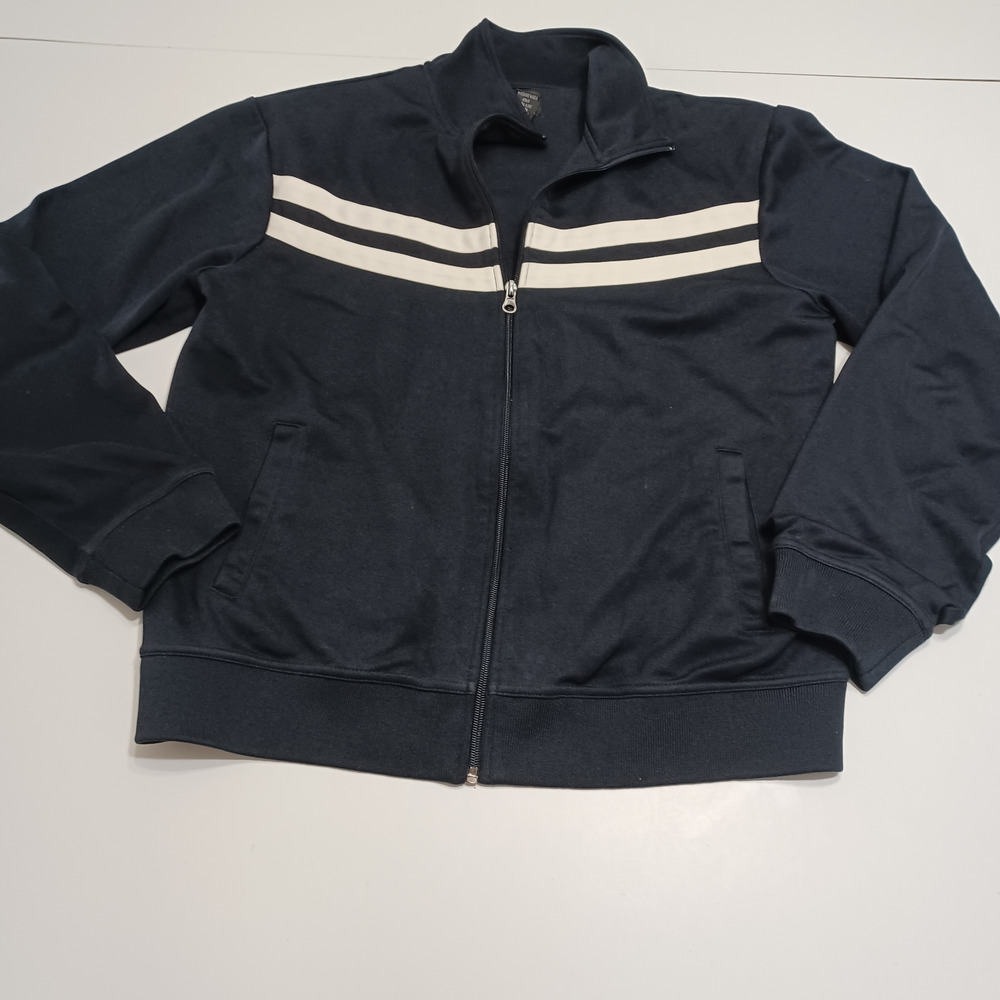 SF/415 Mens Track Jacket Midnight Blue Chevron Pockets Full Zip Mock Neck‎ M